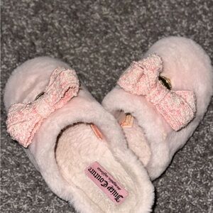 Juicy Couture Soft Pink Slippers with Bow